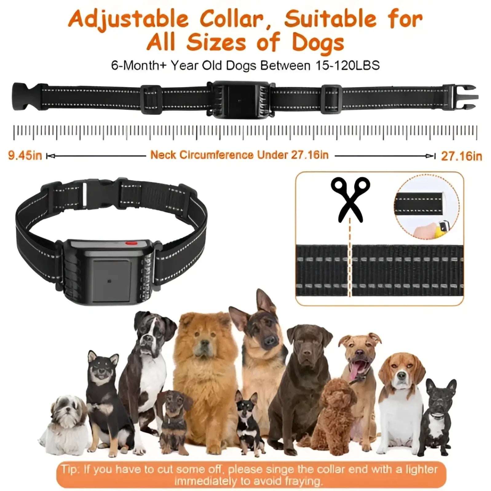 2-in-1 Wireless Dog Fence and Remote Training Collar Ipx6