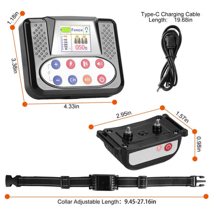 2-in-1 Wireless Dog Fence and Remote Training Collar