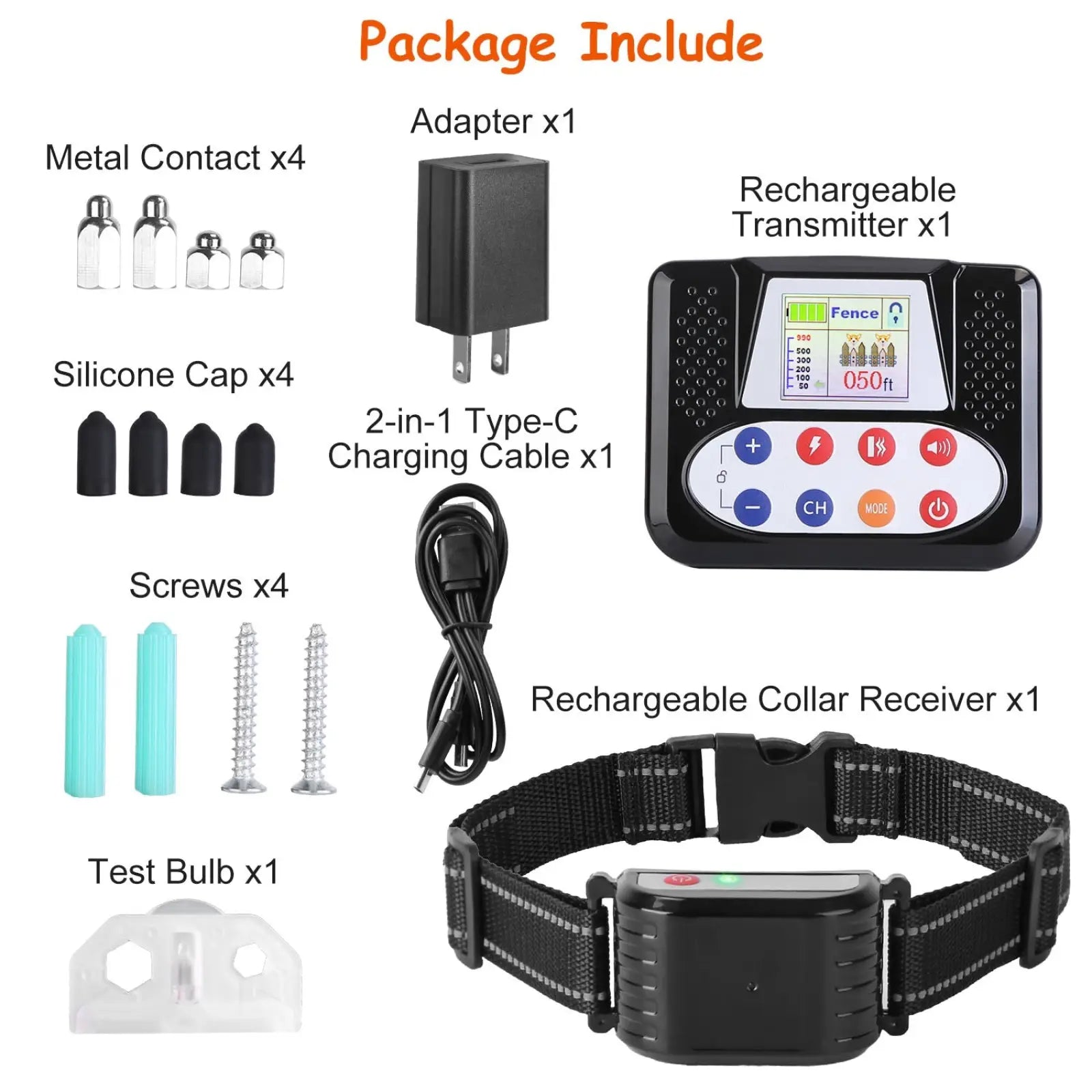 2-in-1 Wireless Dog Fence and Remote Training Collar