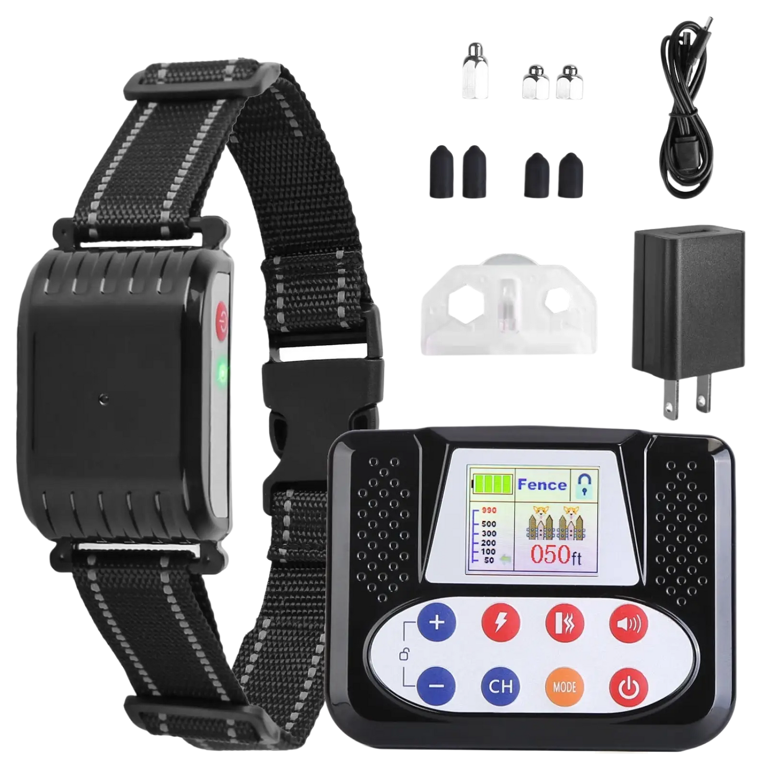 2-in-1 Wireless Dog Fence and Remote Training Collar