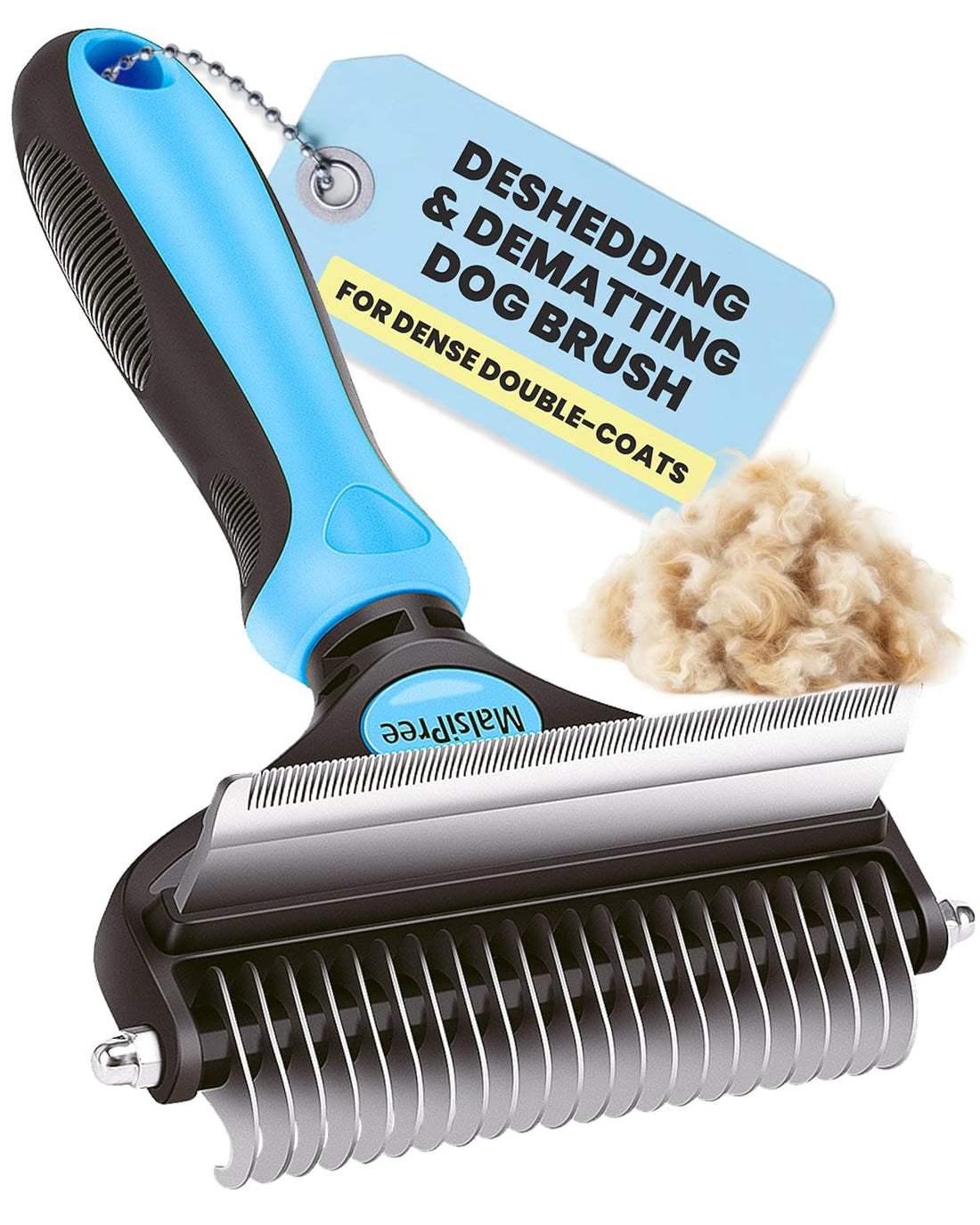 2-in-1 Dog &amp; Long Hair Cat Deshedding Brush Undercoat Rake Dematting Tool