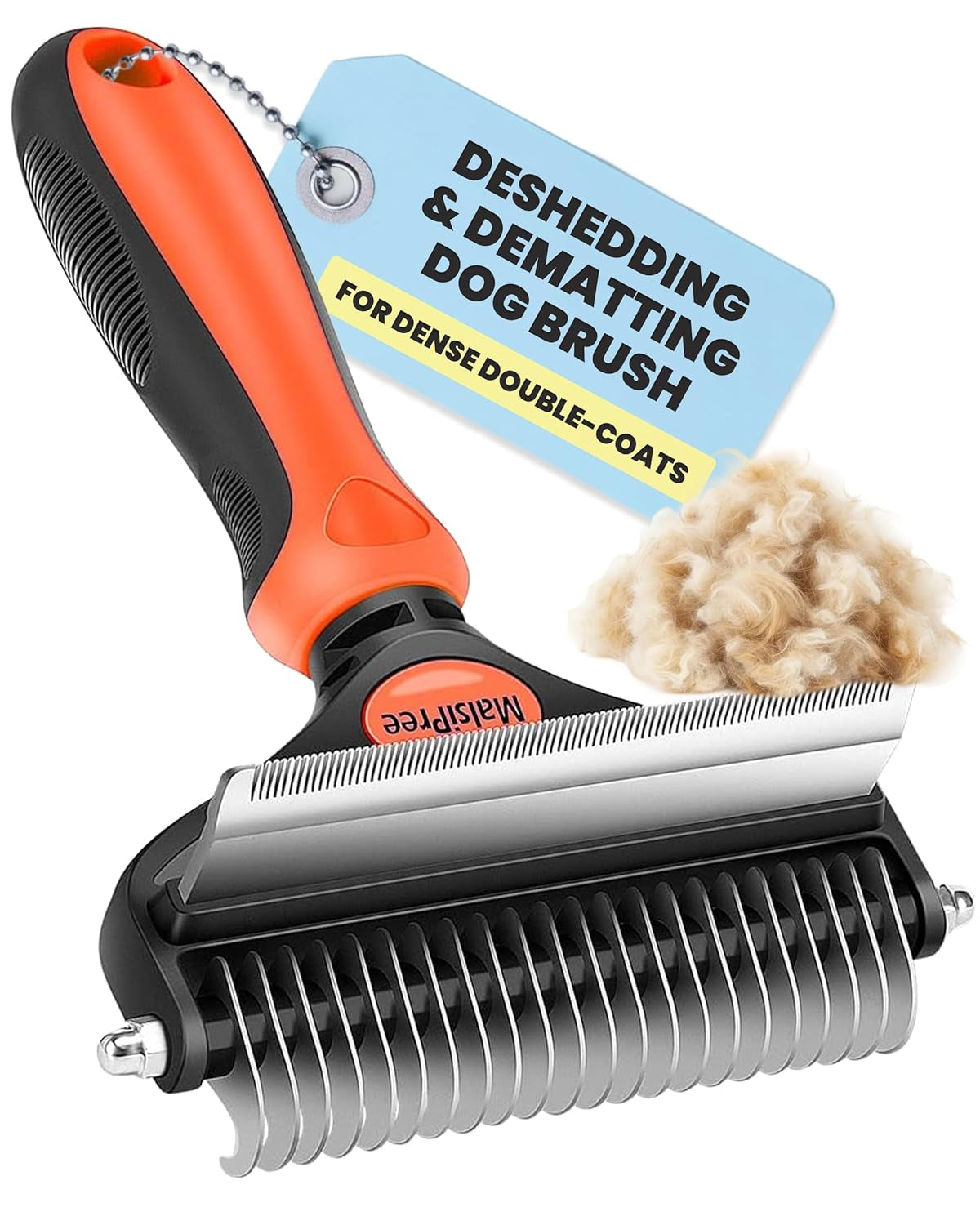 2-in-1 Dog &amp; Long Hair Cat Deshedding Brush Undercoat Rake Dematting Tool