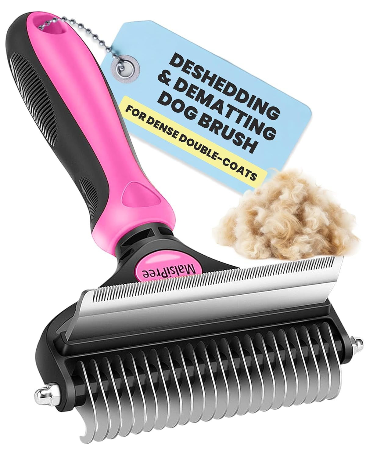 2-in-1 Dog &amp; Long Hair Cat Deshedding Brush Undercoat Rake Dematting Tool