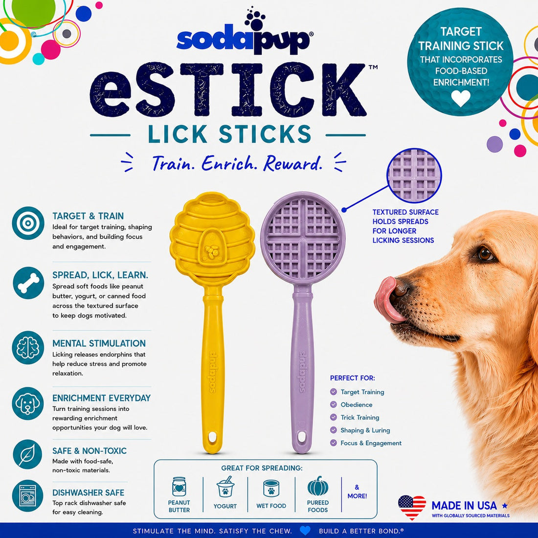eStick Hand-Held Dog Enrichment Toy - Interactive Lick Stick | USA Made