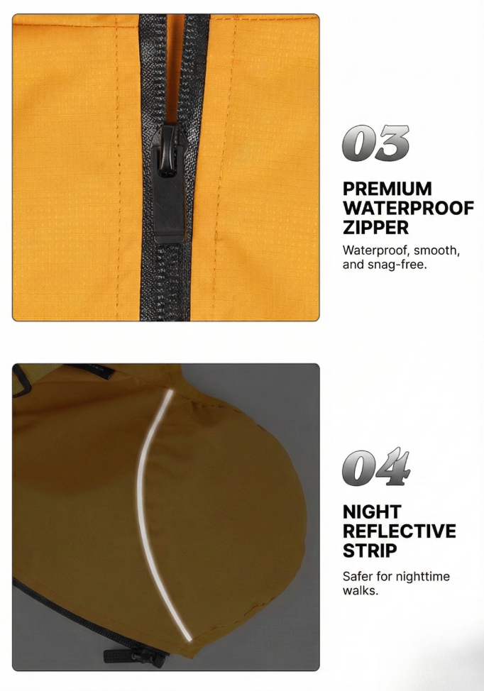 Milou &amp; Lumi Dog Waterproof Reflective Jacket with Harness