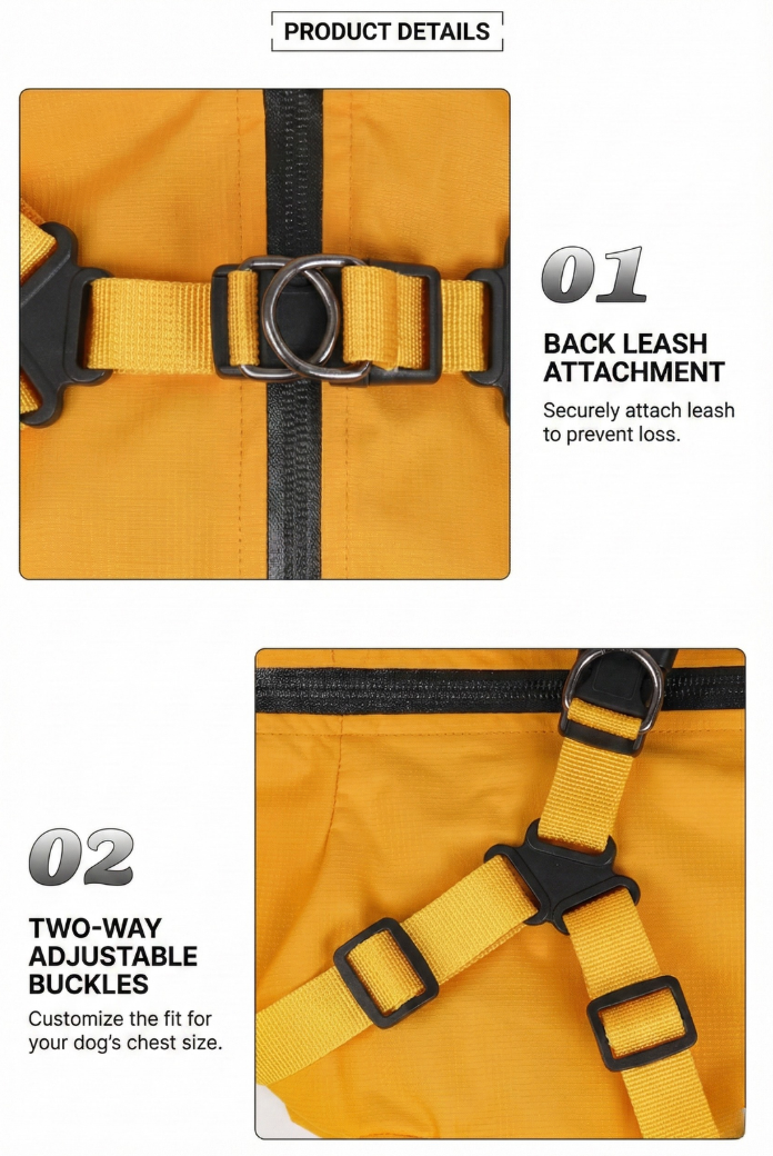 Milou &amp; Lumi Dog Waterproof Reflective Jacket with Harness
