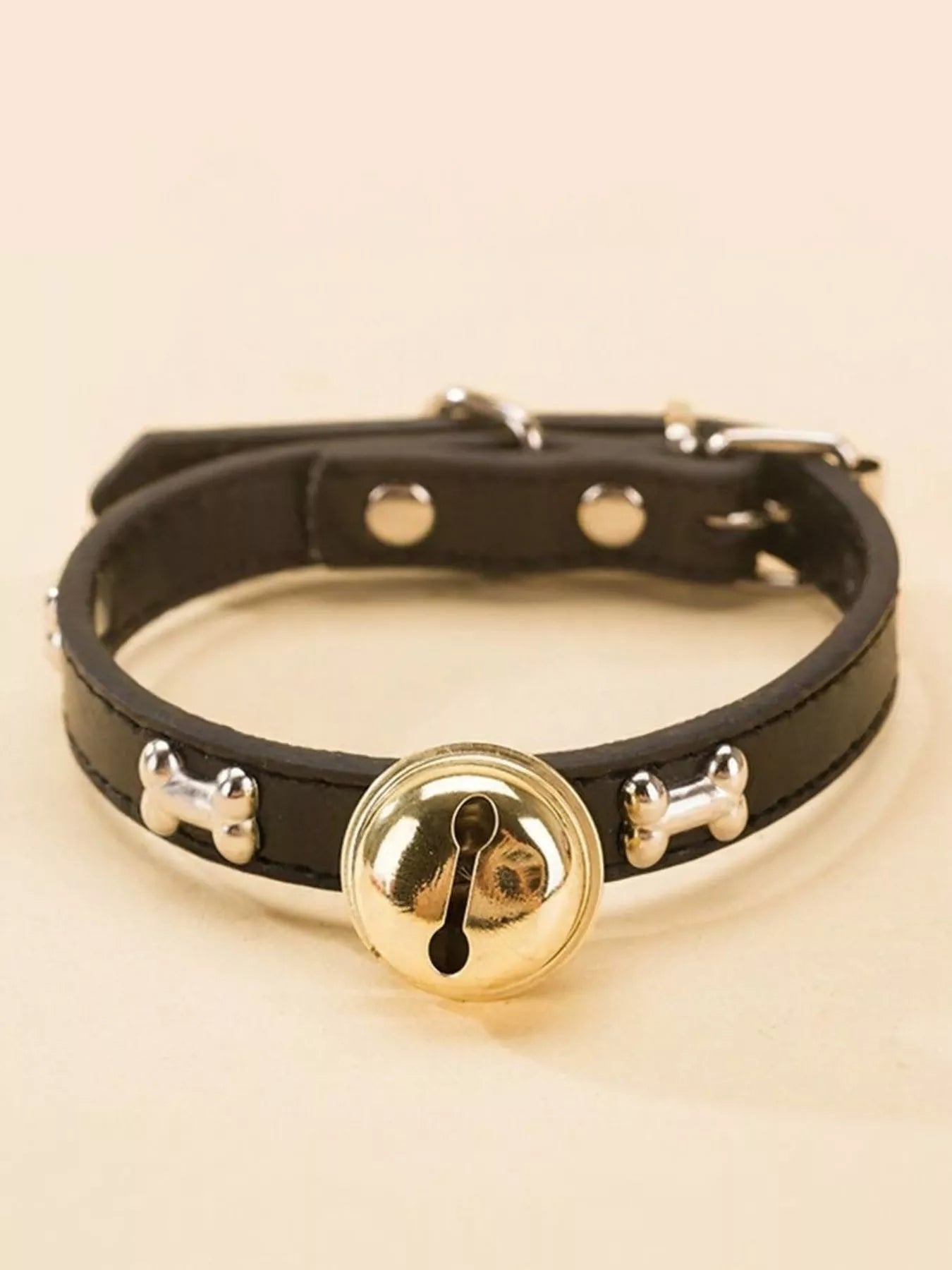 Leather Pet Collar with Bell