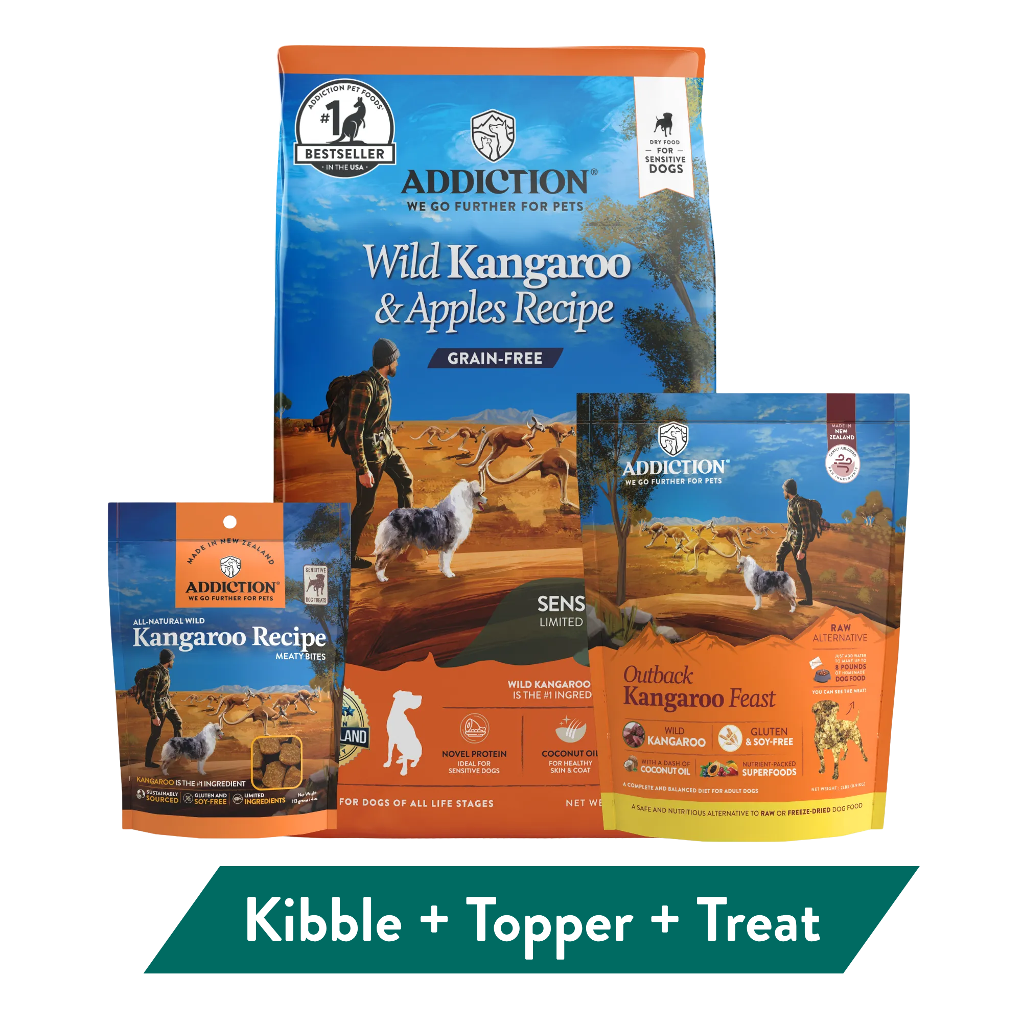 Addiction Kangaroo Dog Food &amp; Treats Bundle