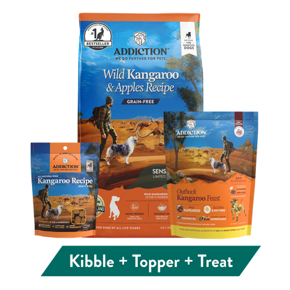 Addiction Kangaroo Dog Food &amp; Treats Bundle
