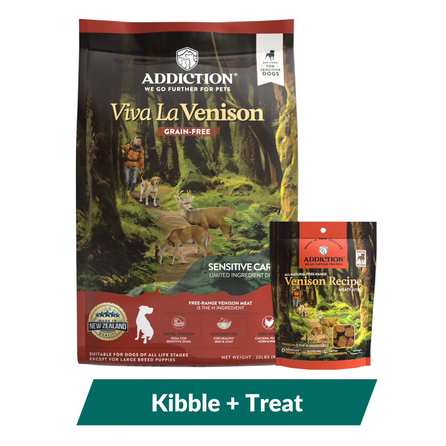 Addiction Viva La Venison Dog Food &amp; Treats Bundle