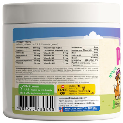 Dog Prenatal Vitamins 120 Soft Chews Folic Acid Zinc B-Complex DHA &amp; EPA