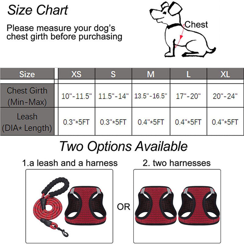 Reflective Harness &amp; Dog Leash