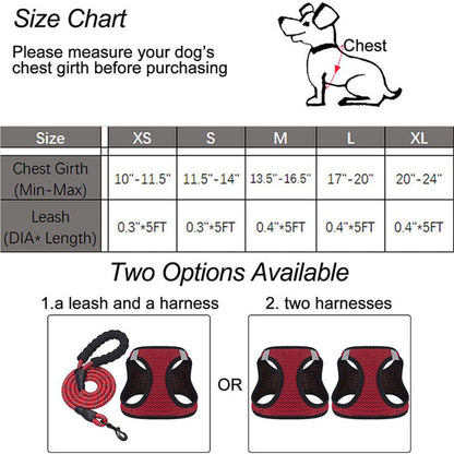 Reflective Harness &amp; Dog Leash