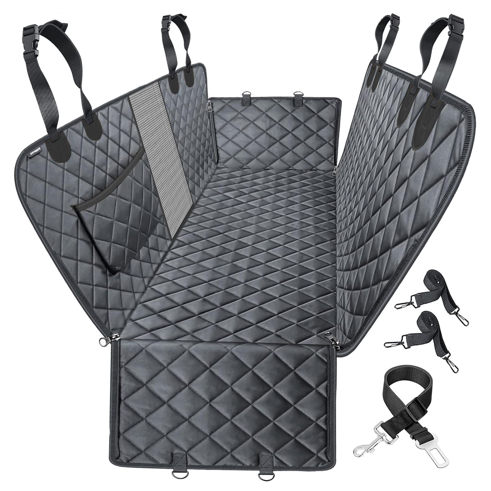 Katziela Classic Hammock Car Seat Cover - Foldable, Waterproof, Travel-Friendly Pet Cover for Cars &amp; SUVs