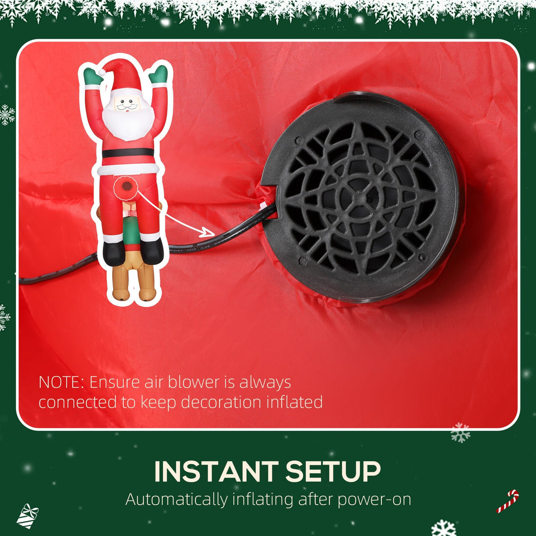 7ft Hanging Christmas Inflatable Santa with Dog