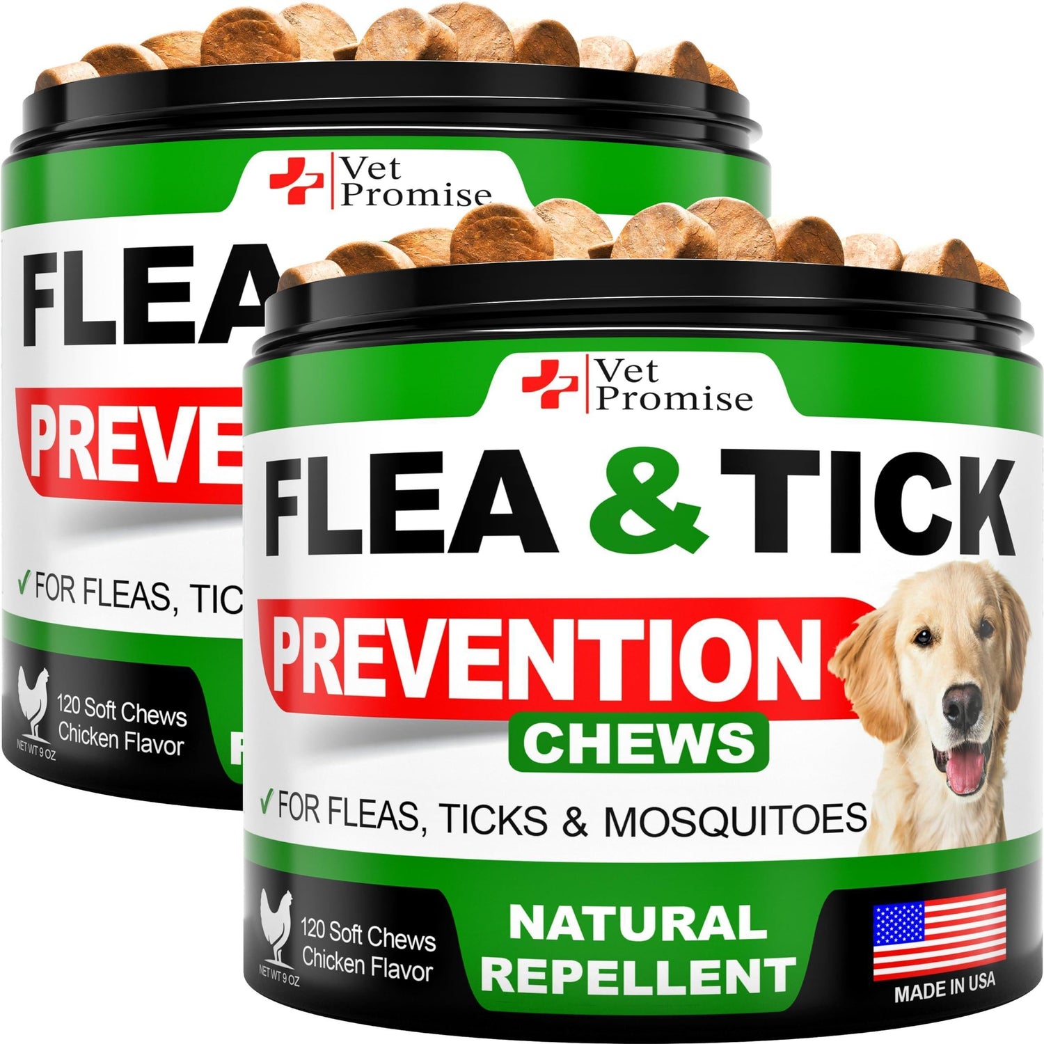 Flea &amp; Tick Chews for Dogs 2-Pack