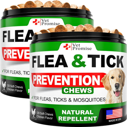 Flea &amp; Tick Chews for Dogs 2-Pack