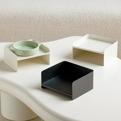 The Pet Bowl Is Made Of Metal, With A Ceramic Base And High Legs To Protect The Cat&
