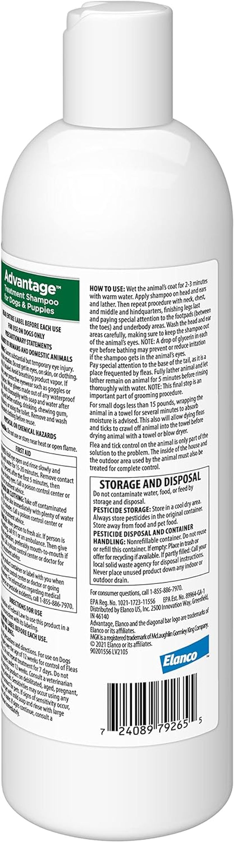 12 Oz Flea &amp; Tick Shampoo for Puppies &amp; Adult Dogs .
