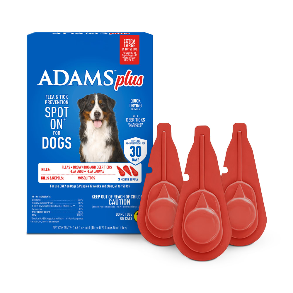 Adams Plus Flea &amp; Tick Spot On 3 Doses 30 Day Control for XLarge Dogs 61-150lbs