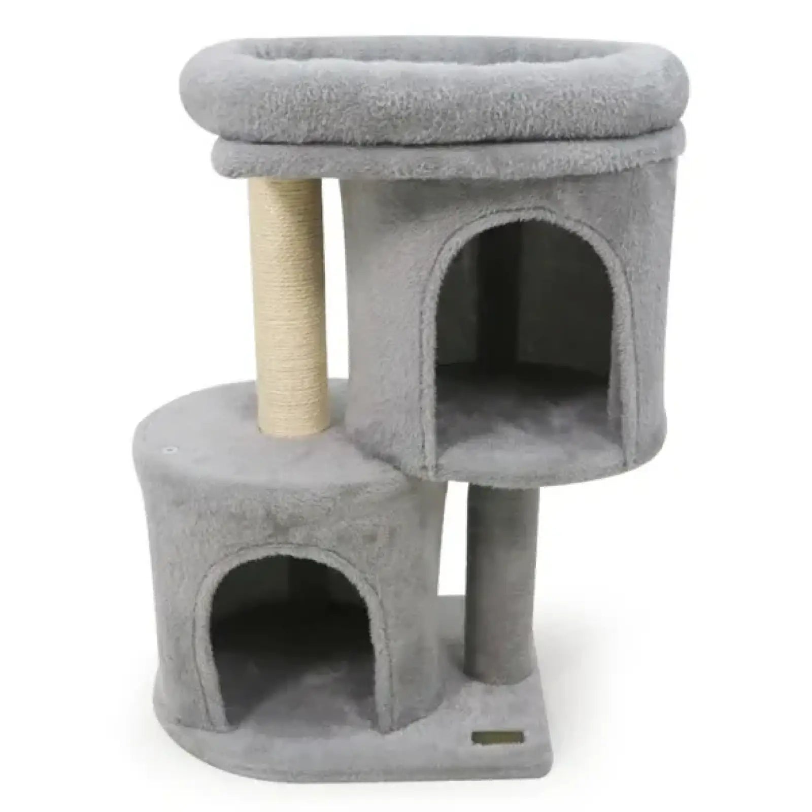 26 Inch Compact Cat Tree with Dual Condos and Sisal Posts