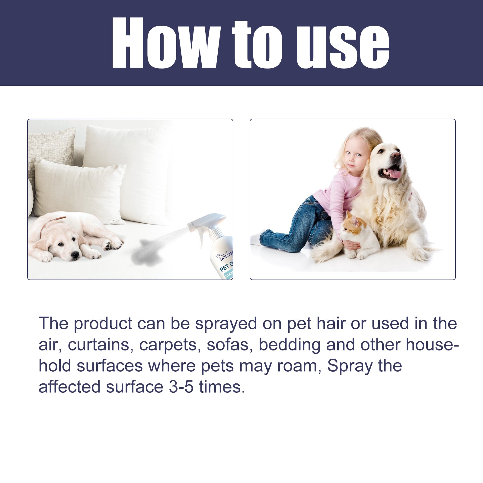 Pet Odor &amp; Stain Eliminator, Clean Dog And Cat Body Odor Feces Odor Removal Indoor Fresh Deodorizer