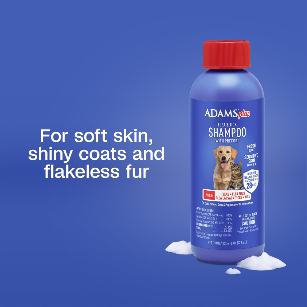 Adams Plus Flea &amp; Tick Shampoo with Precor IGR for Dogs &amp; Cats 12 oz.
