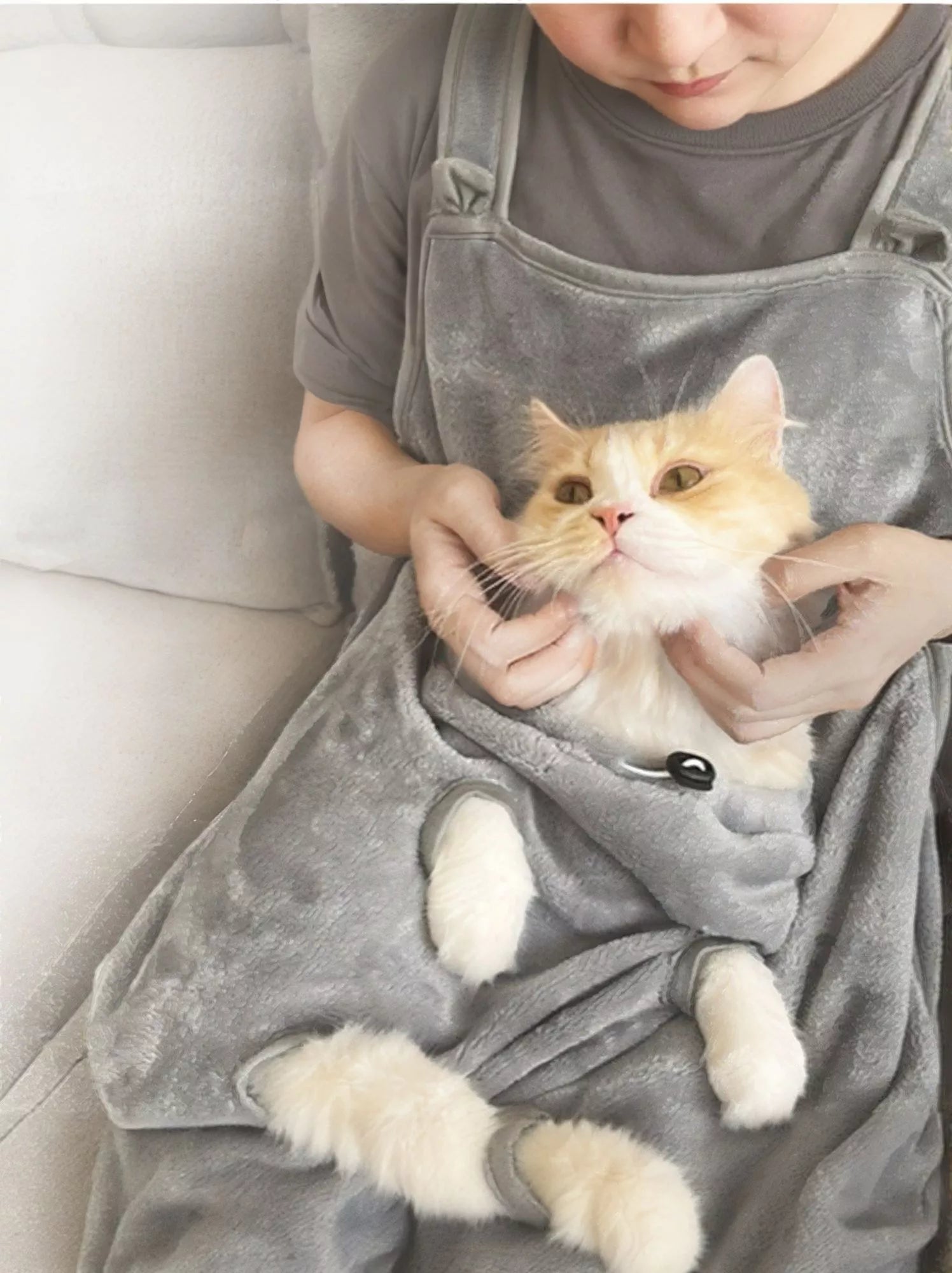 Cozy Pet Carrier Apron with Paw Holes