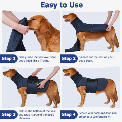 2-in-1 Dog Anxiety Vest With Hood, Soft Dog Calming Shirt With Stretchy Ear Head Cover For Stress Relief, Breathable Shirt Jacket For Thunderstorms, Separation &amp; Vet Visits