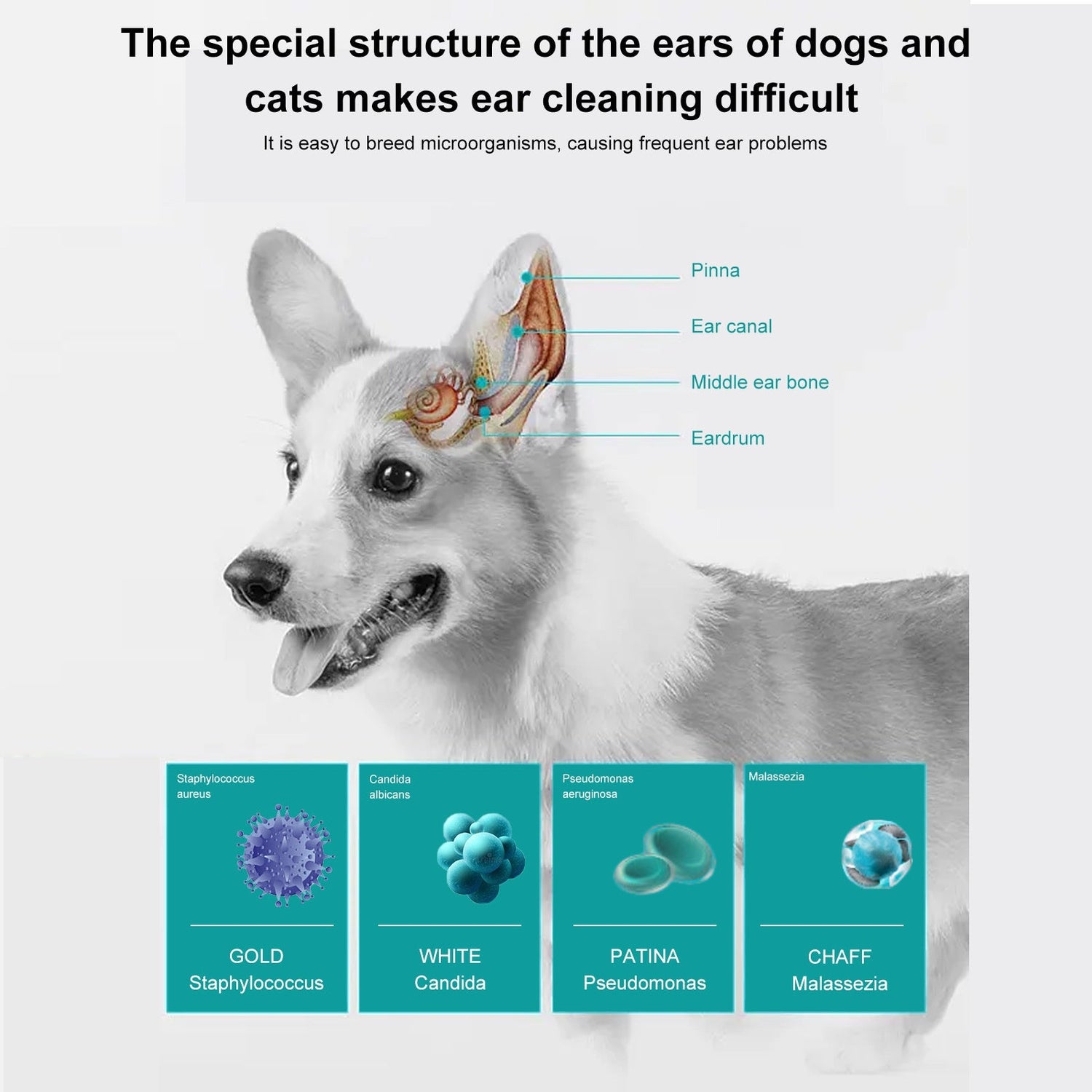 Pet Ear Cleaning Oil for Cats and Dogs - Cleansing, Deodorizing, and Removing Mites from Ears