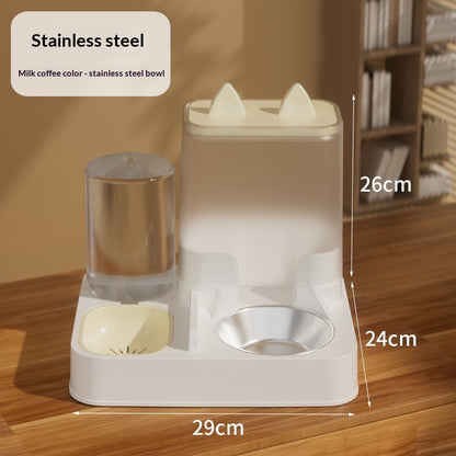 Automatic Cat Food Feeder And Water Dispenser Combo Bowl For Cats