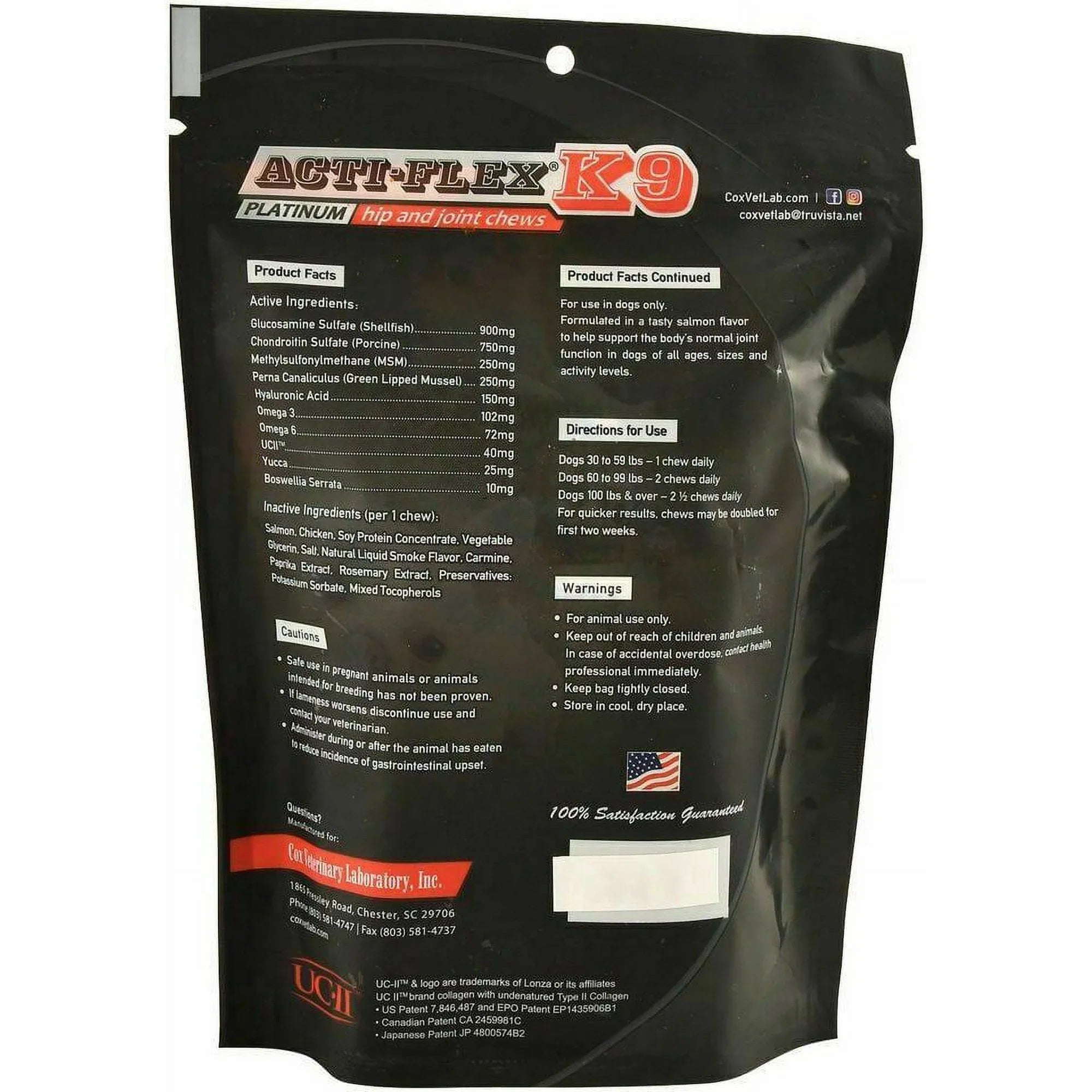 Cox Veterinary Acti-Flex K-9 Platinum Hip &amp; Joint Chews 12 oz. Dog Joint Supplement