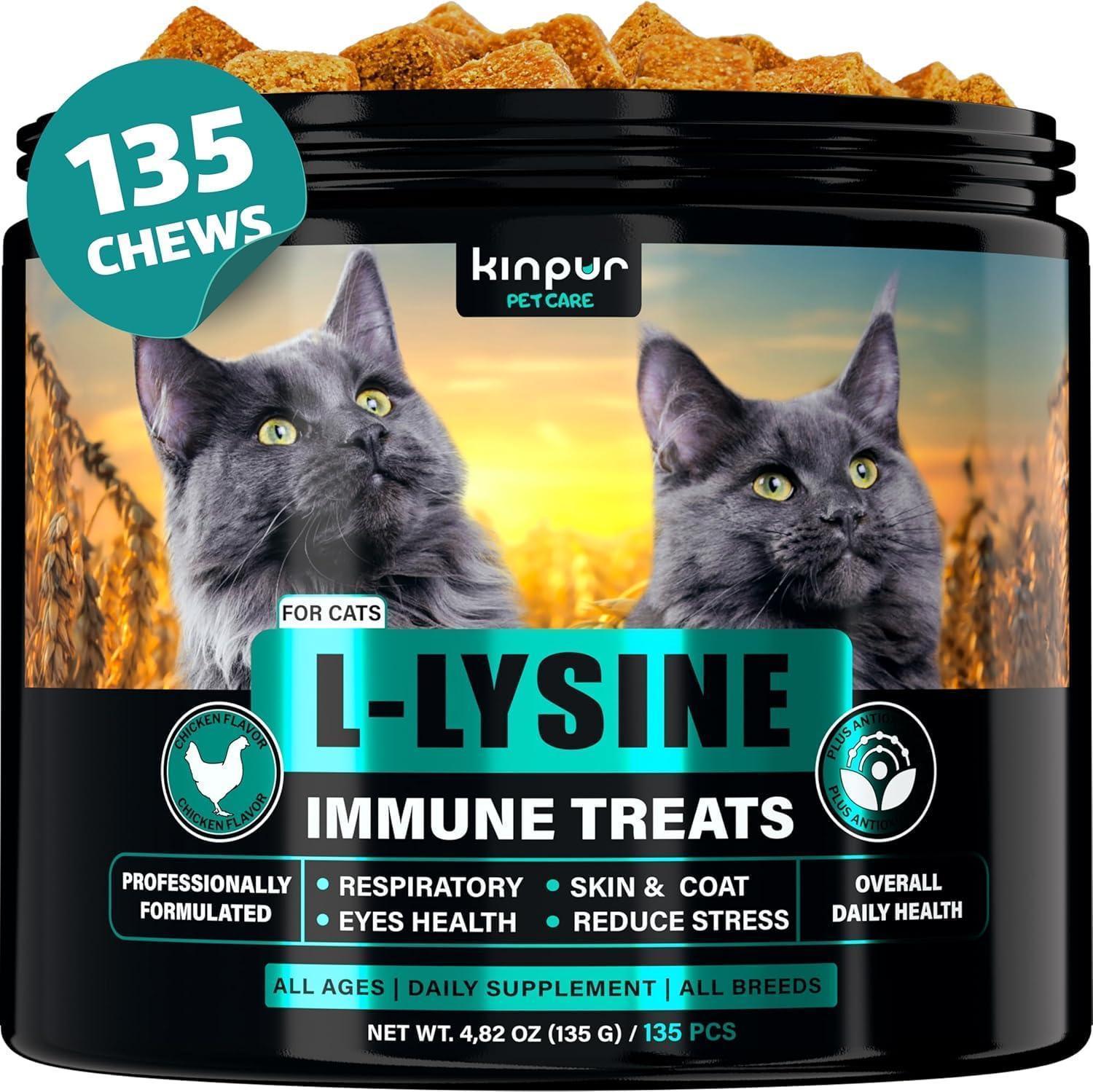 Lysine Cat Treats Immune Support Respiratory &amp; Eye Health