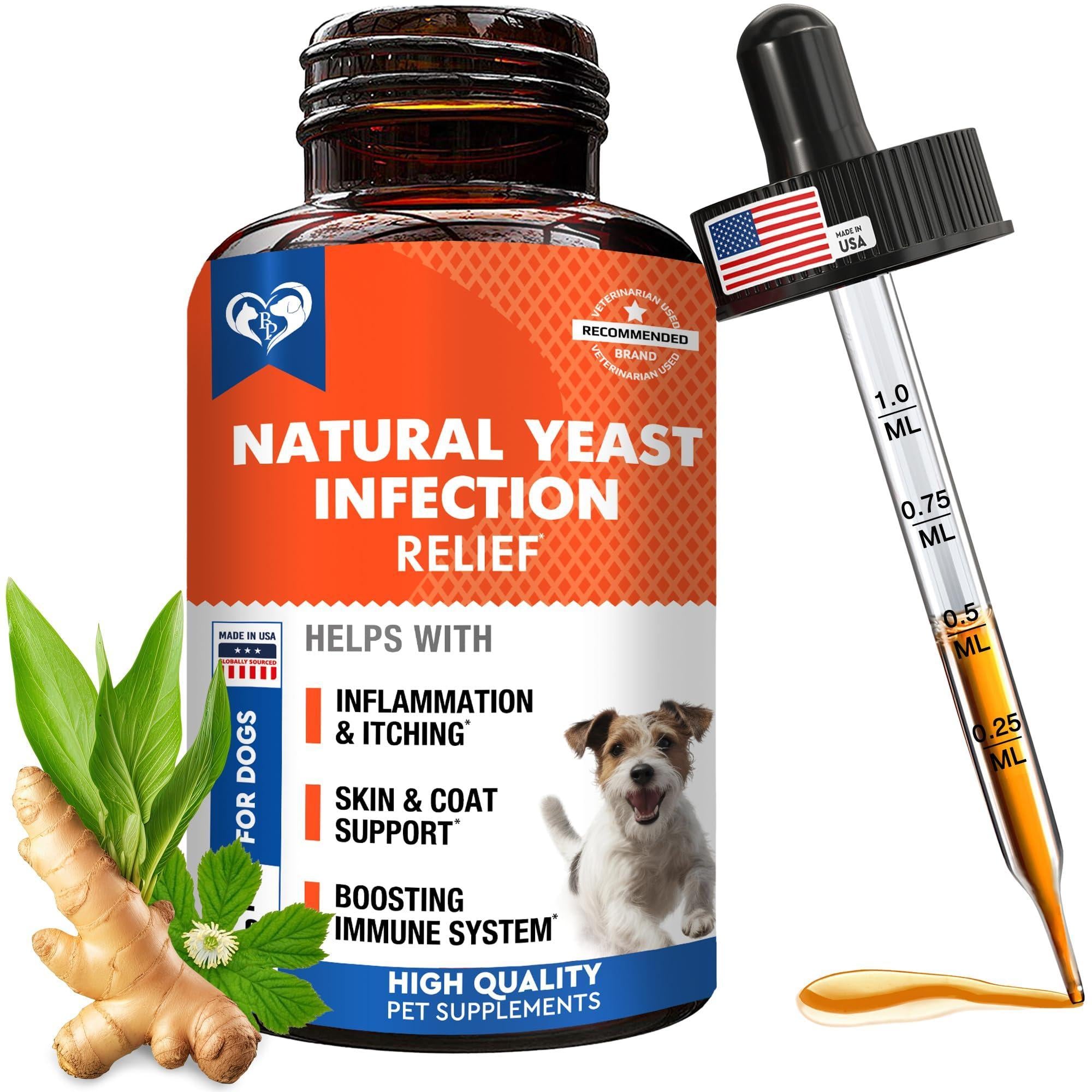 Dog Yeast &amp; Anti-Itch Supplement Drops Skin Ears &amp; Allergy Relief