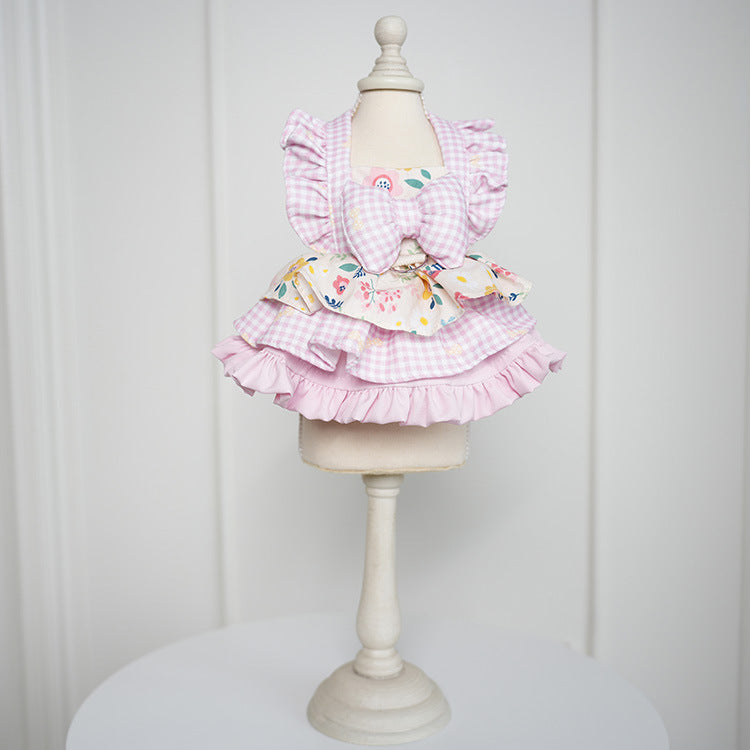 Cute Floral-patterned Gloria Dress For Small And Medium-sized Dogs