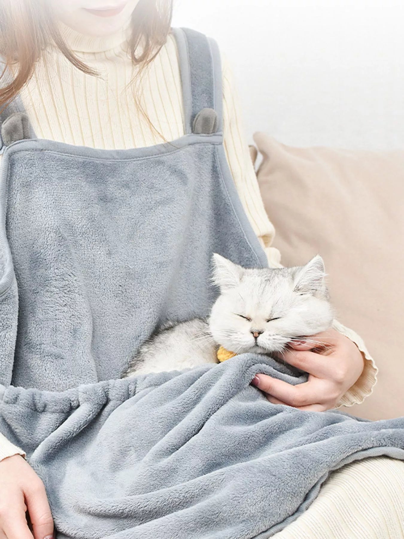 Cozy Pet Carrier Apron with Paw Holes