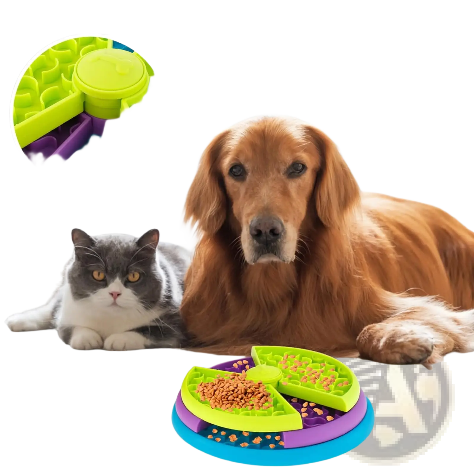 3-in-1 Dog Feeder Puzzle and Lick Mat Slow Feeder Bowl