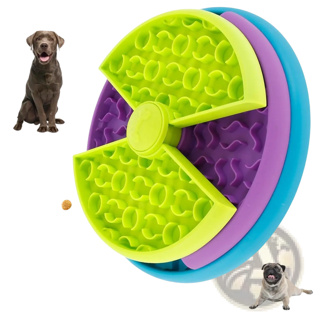 3-in-1 Dog Feeder Puzzle and Lick Mat Slow Feeder Bowl