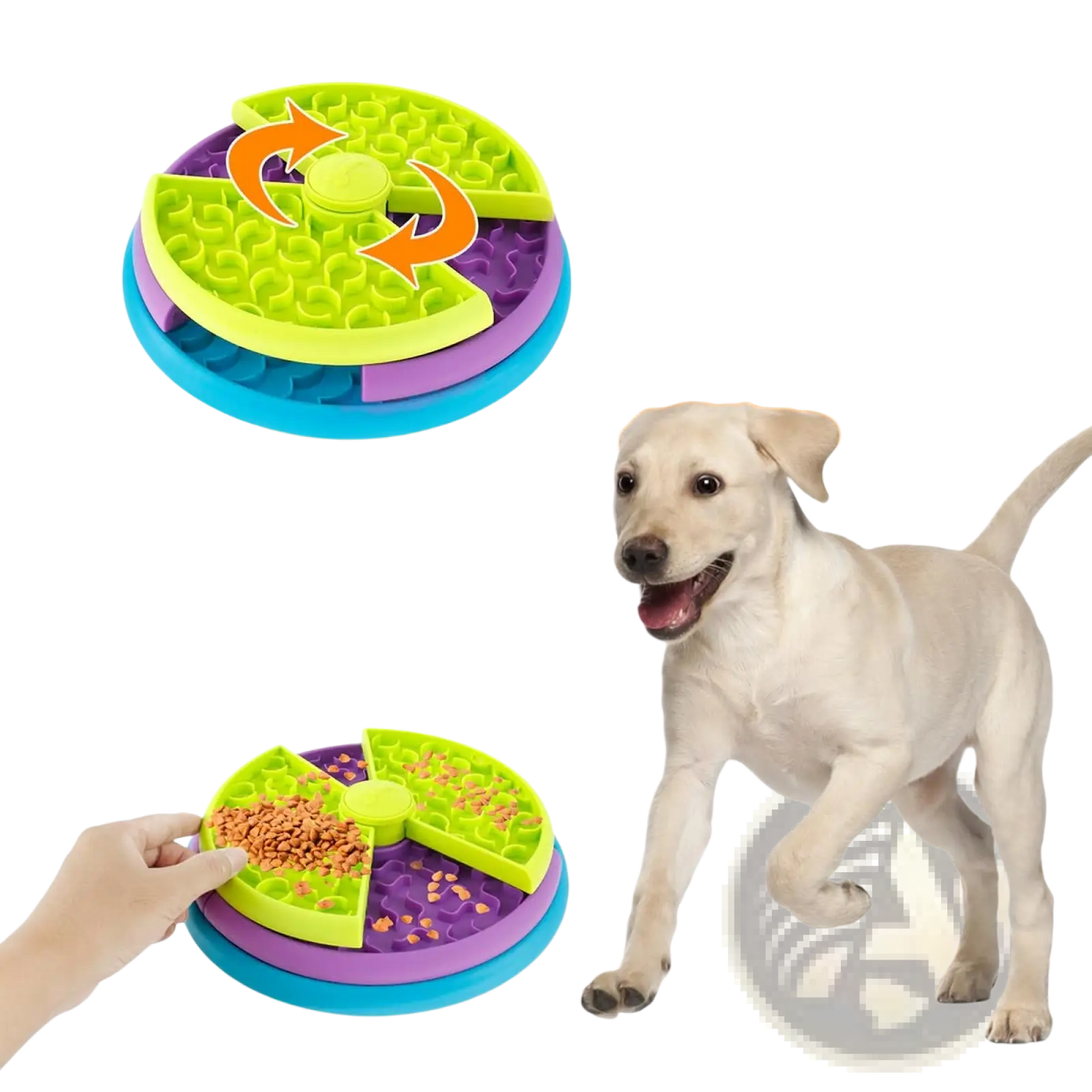 3-in-1 Dog Feeder Puzzle and Lick Mat Slow Feeder Bowl