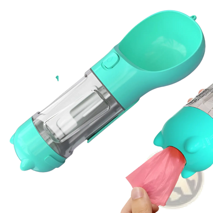 3-in-1 Portable Dog Water Bottle with Food and Bag Dispenser