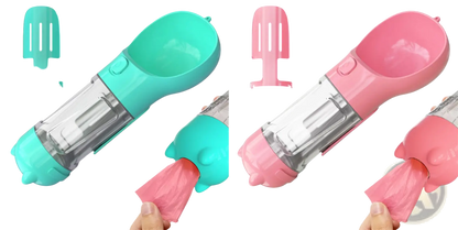 3-in-1 Portable Dog Water Bottle with Food and Bag Dispenser
