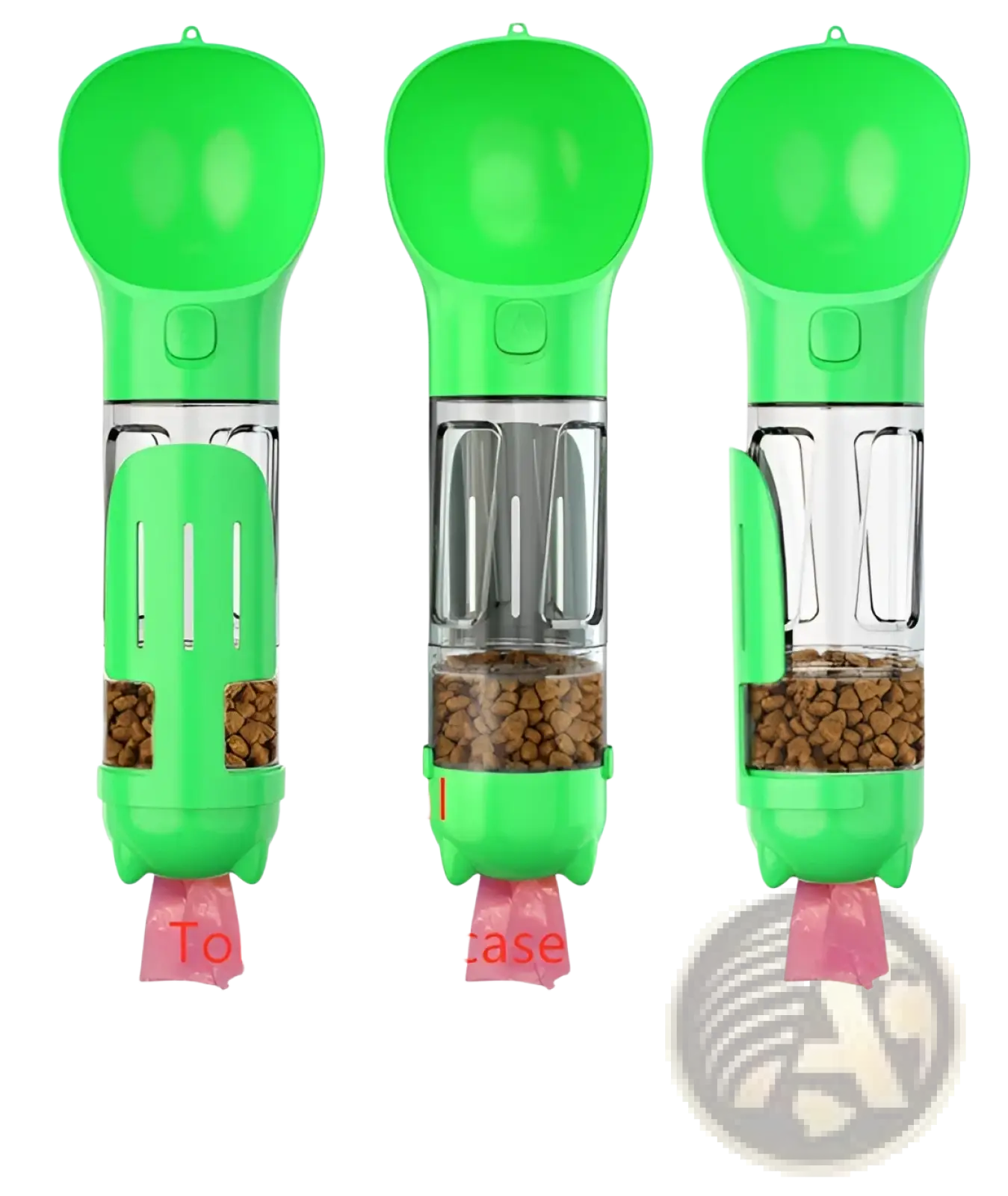 3-in-1 Portable Dog Water Bottle with Food and Bag Dispenser