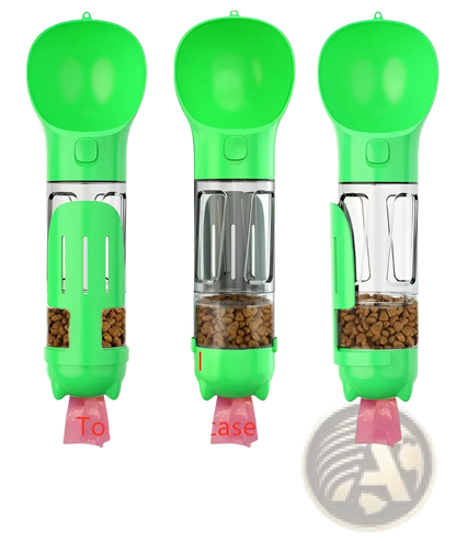 3-in-1 Portable Dog Water Bottle with Food and Bag Dispenser