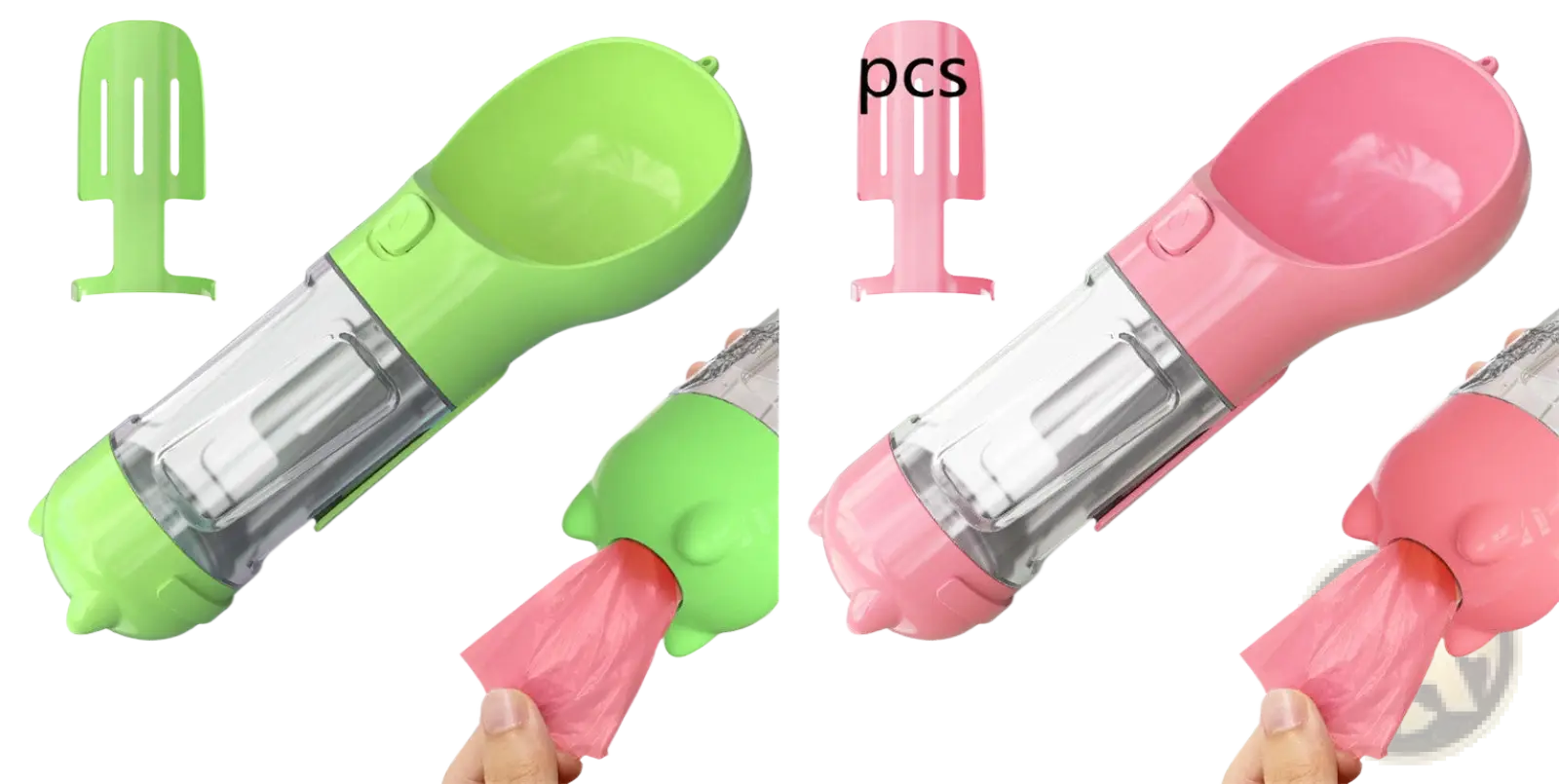 3-in-1 Portable Dog Water Bottle with Food and Bag Dispenser