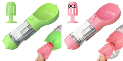 3-in-1 Portable Dog Water Bottle with Food and Bag Dispenser
