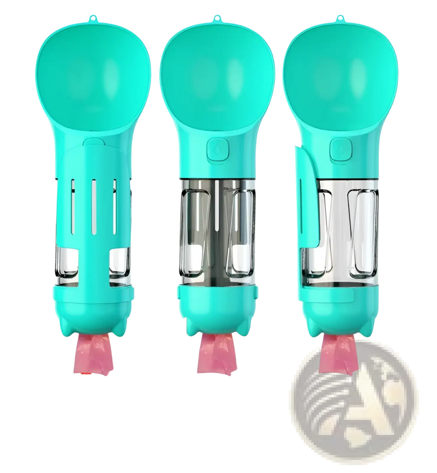 3-in-1 Portable Dog Water Bottle with Food and Bag Dispenser