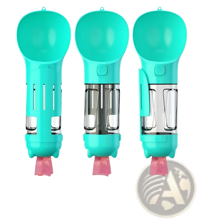 3-in-1 Portable Dog Water Bottle with Food and Bag Dispenser