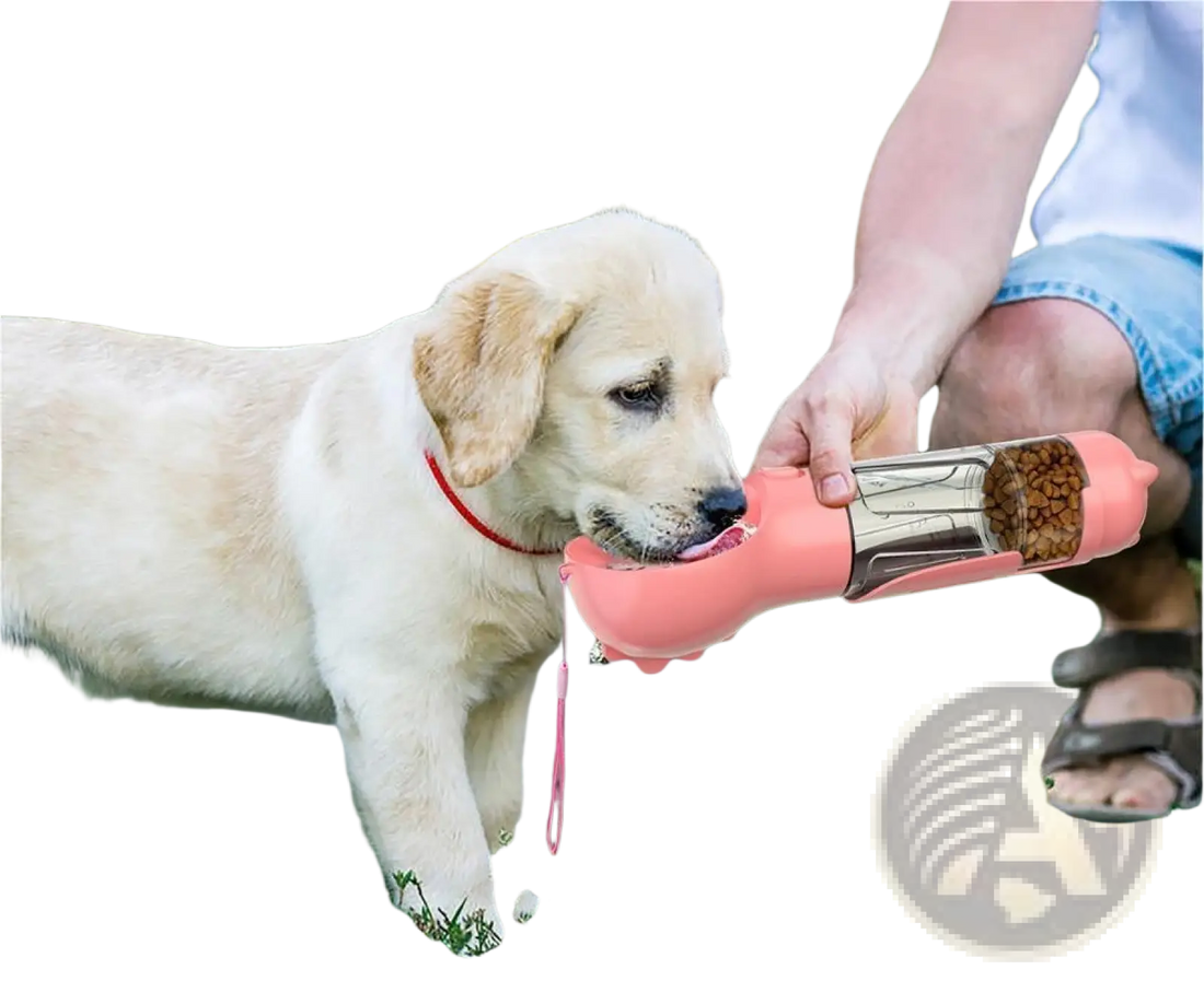 3-in-1 Portable Dog Water Bottle with Food and Bag Dispenser
