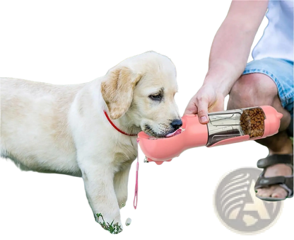 3-in-1 Portable Dog Water Bottle with Food and Bag Dispenser