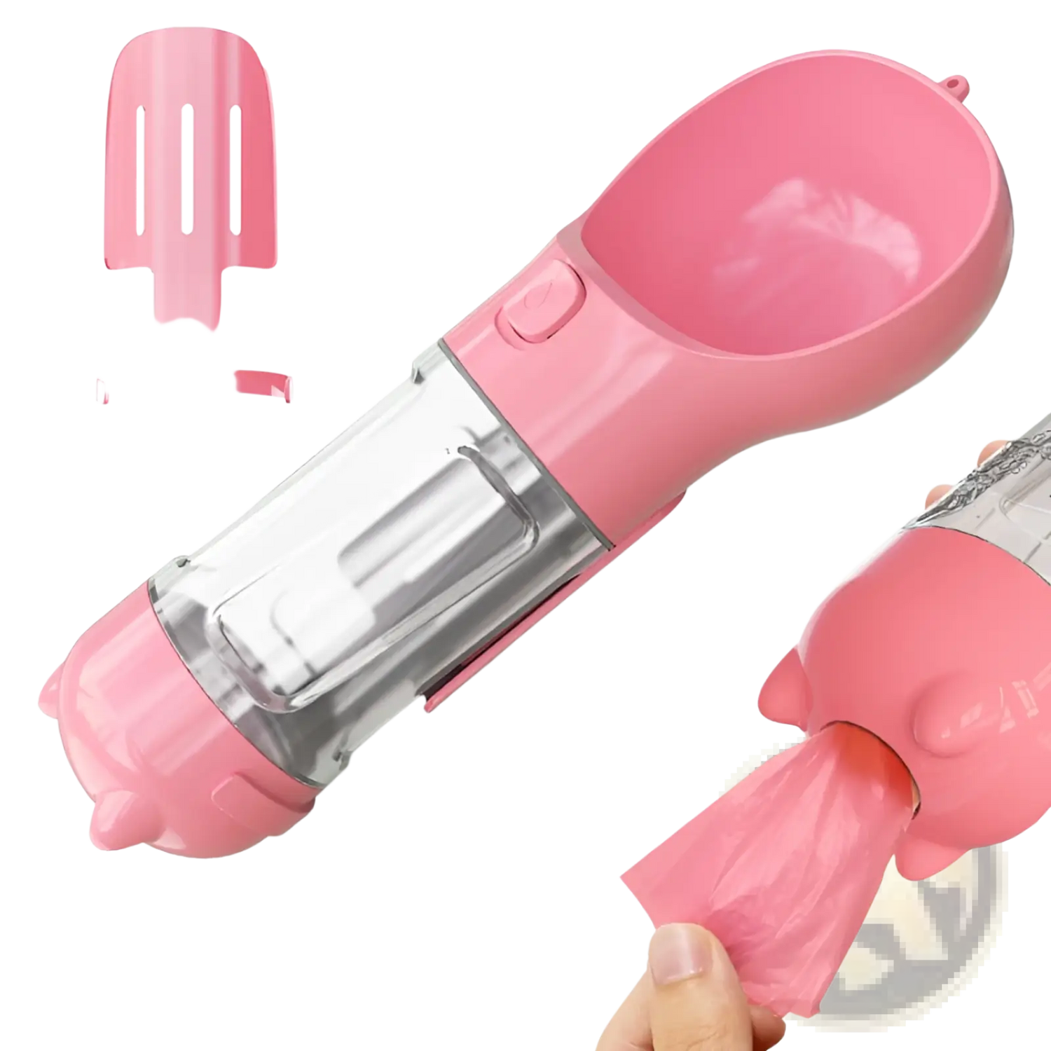 3-in-1 Portable Dog Water Bottle with Food and Bag Dispenser